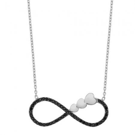 Colier argint 925 rodiat cu infinit, inimioare si zirconii - Infinite You CTU0040 [0]